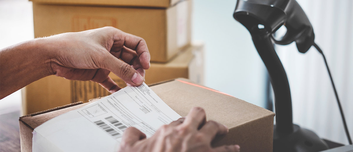 shipping barcode label